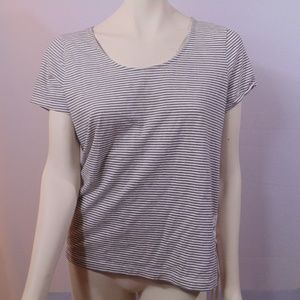 J Crew short sleeve black and white stripe top Lrg